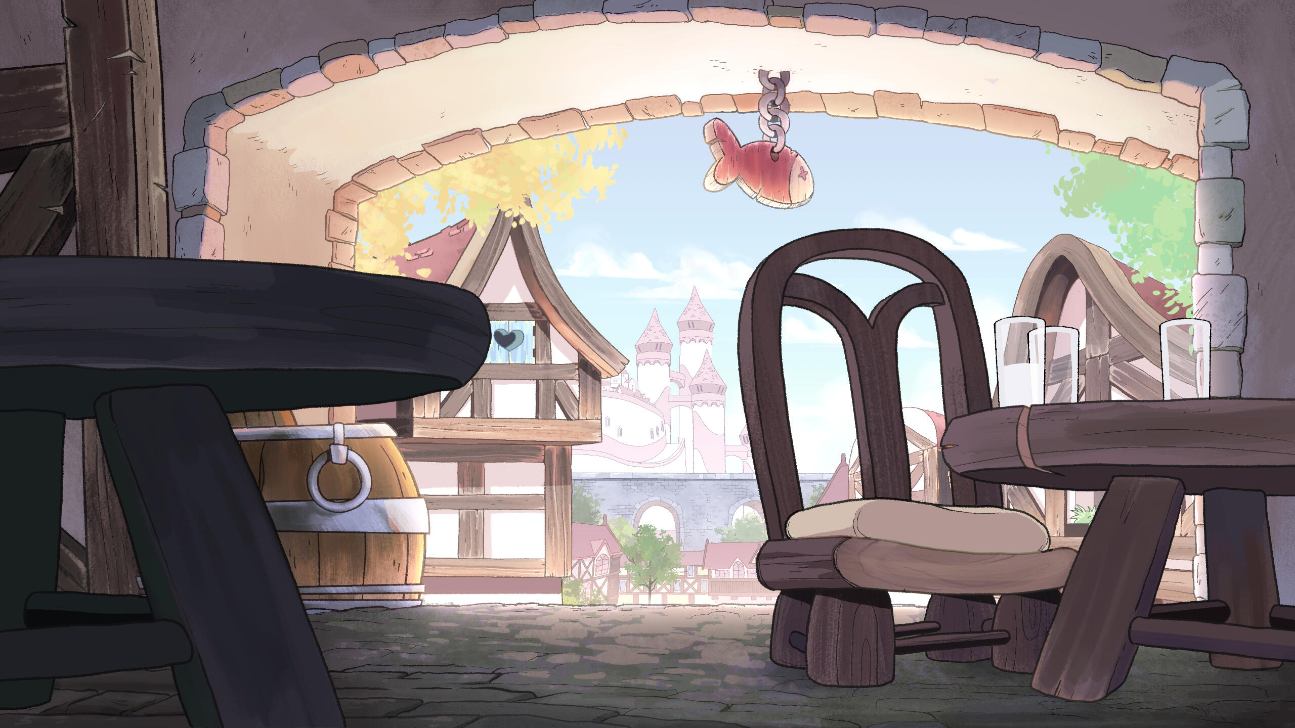 Milk Tavern background, done in Clip Studio