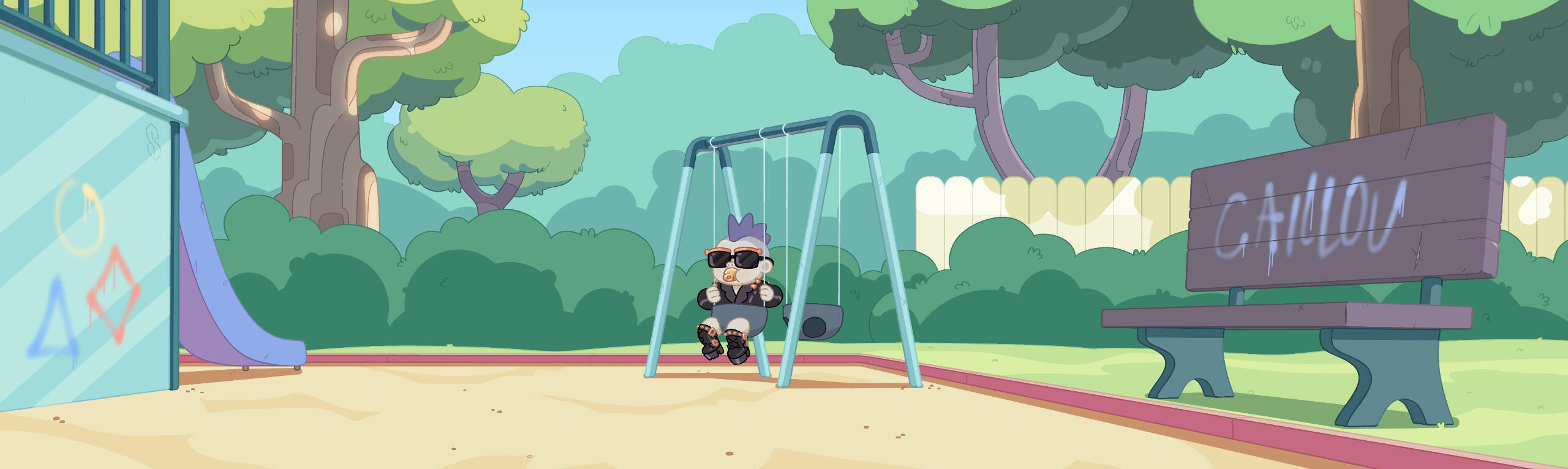 TheOdd1sOut background paint, colored in Clip Studio