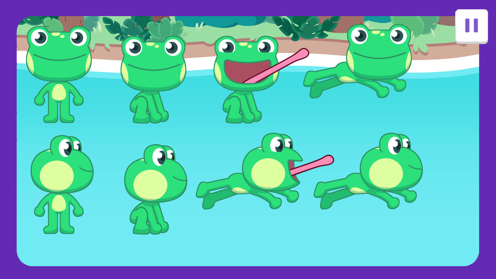 Character design and action states for one of the possible characters. Made in Photoshop and Illustrator.